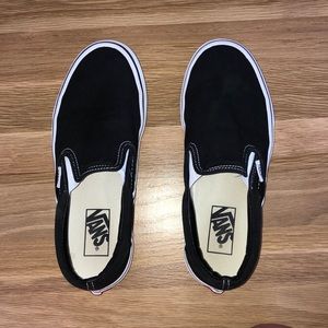 Black Van Slip on shoes size 7.5